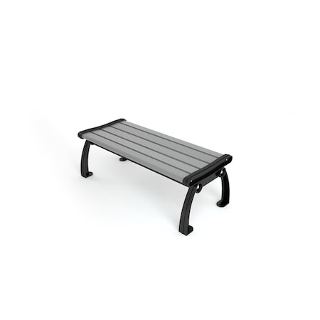 Gray 4' Heritage Backless Bench With Black Frame
